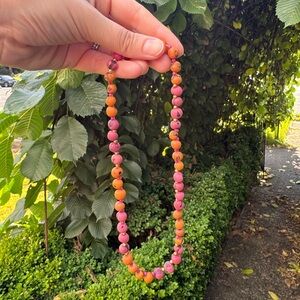 Elegant Purple and Brown Beaded Necklace Handmade
